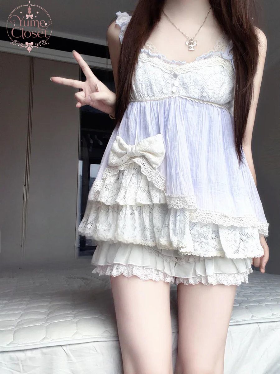 Coquette Ryousangata Dollcore  - đánh giá và giá Lace Trim Cami