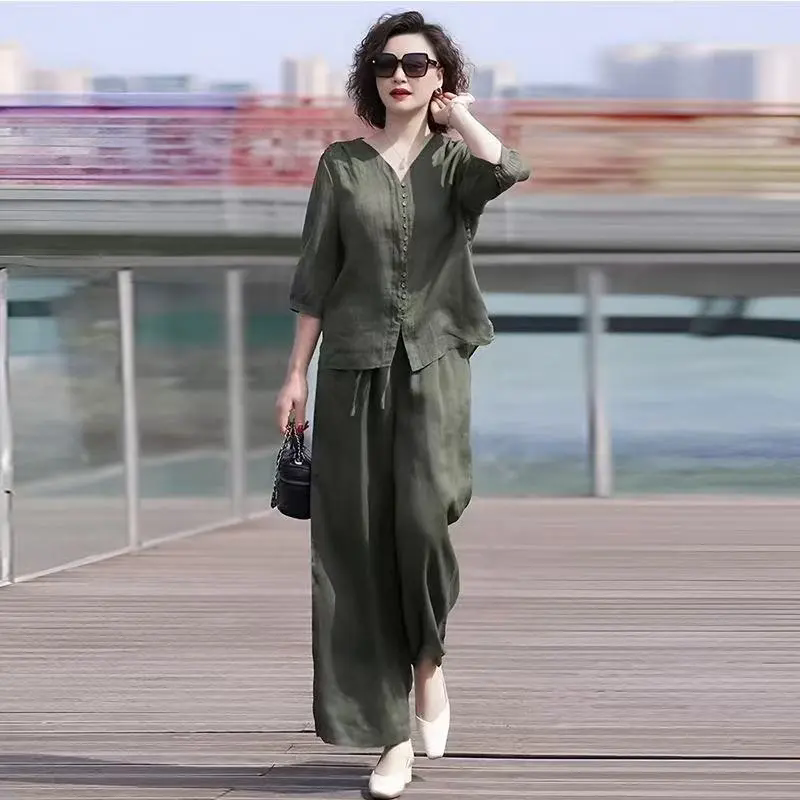 Linen Cotton Set Women's Summe - đánh giá và giá Women Fashion Over The Years